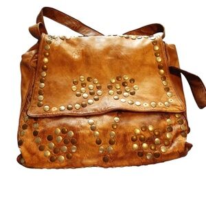 BLUR Brown Leather Studded Women Bag